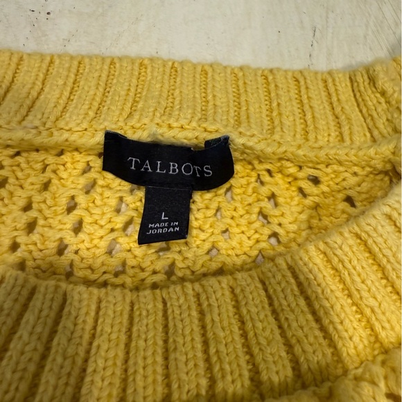 Talbots women’s Yellow Knit Sweater Size Large Pullover - Picture 4 of 4